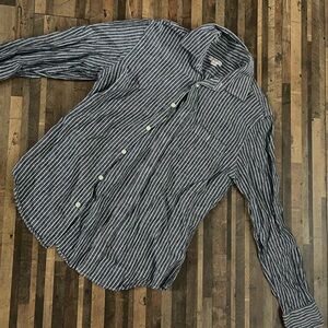 Merona Navy and White Striped Casual Shirt